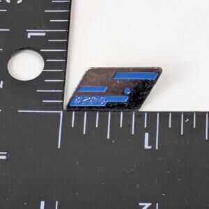 Vintage Japanese Blue Enamel Geometric Military Rank Pin Brass Backing Badge